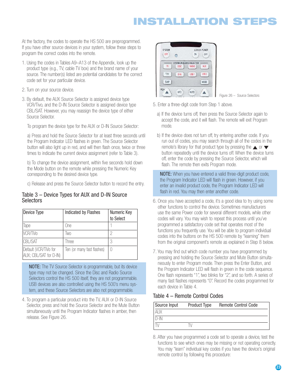 Installation steps | Harman-Kardon HS 500 User Manual | Page 23 / 72