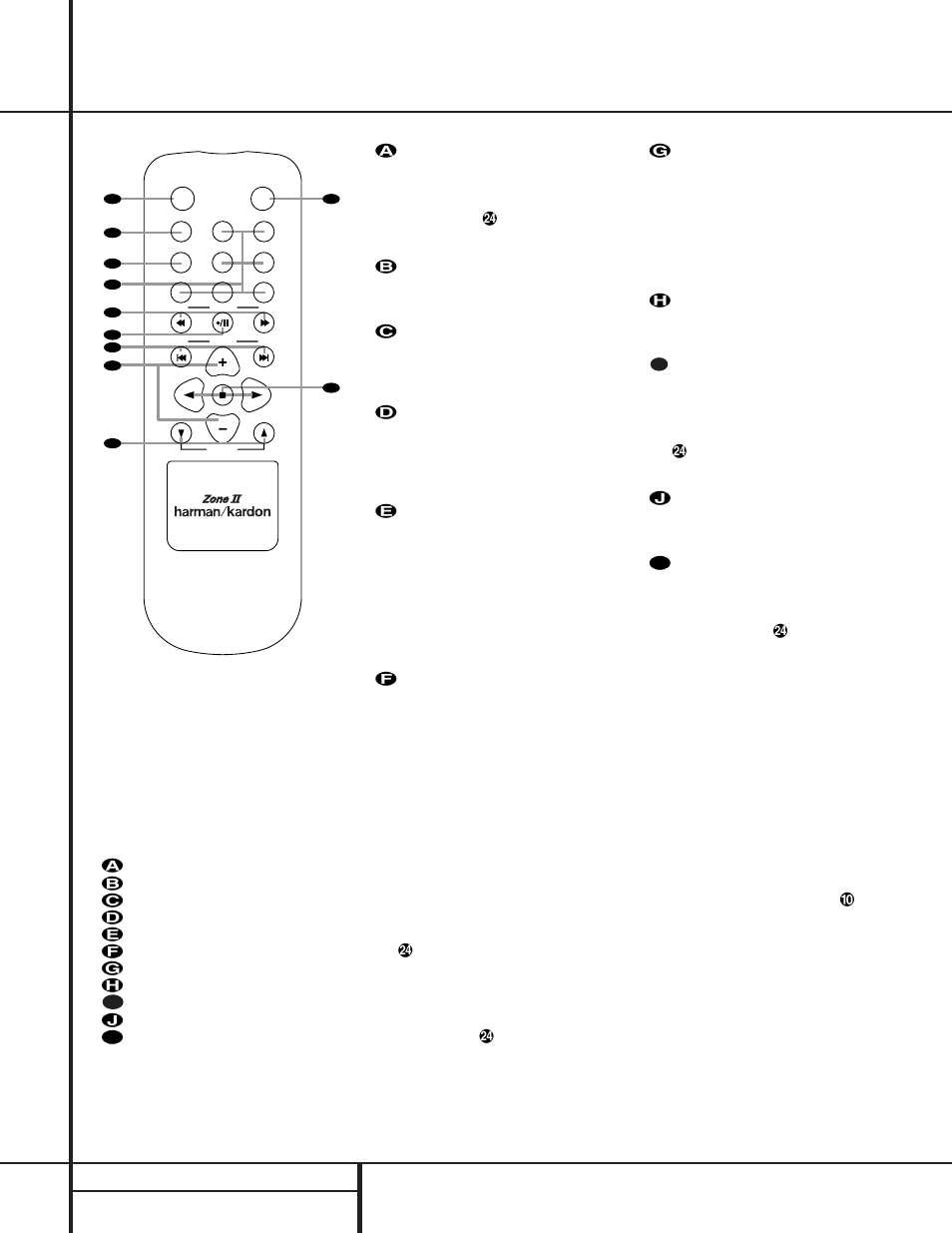 Zone ii remote control functions, 14 zone ii remote control functions | Harman-Kardon AVR 510 User Manual | Page 14 / 56