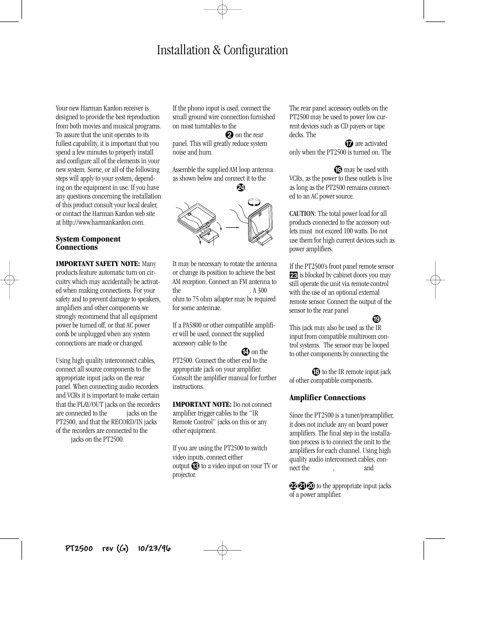 Installation & configuration | Harman-Kardon PT2500 User Manual | Page 9 / 16