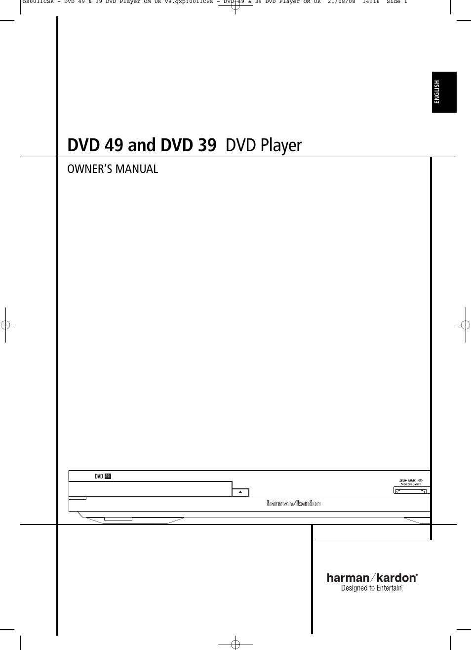 Harman-Kardon DVD 49 User Manual | 34 pages