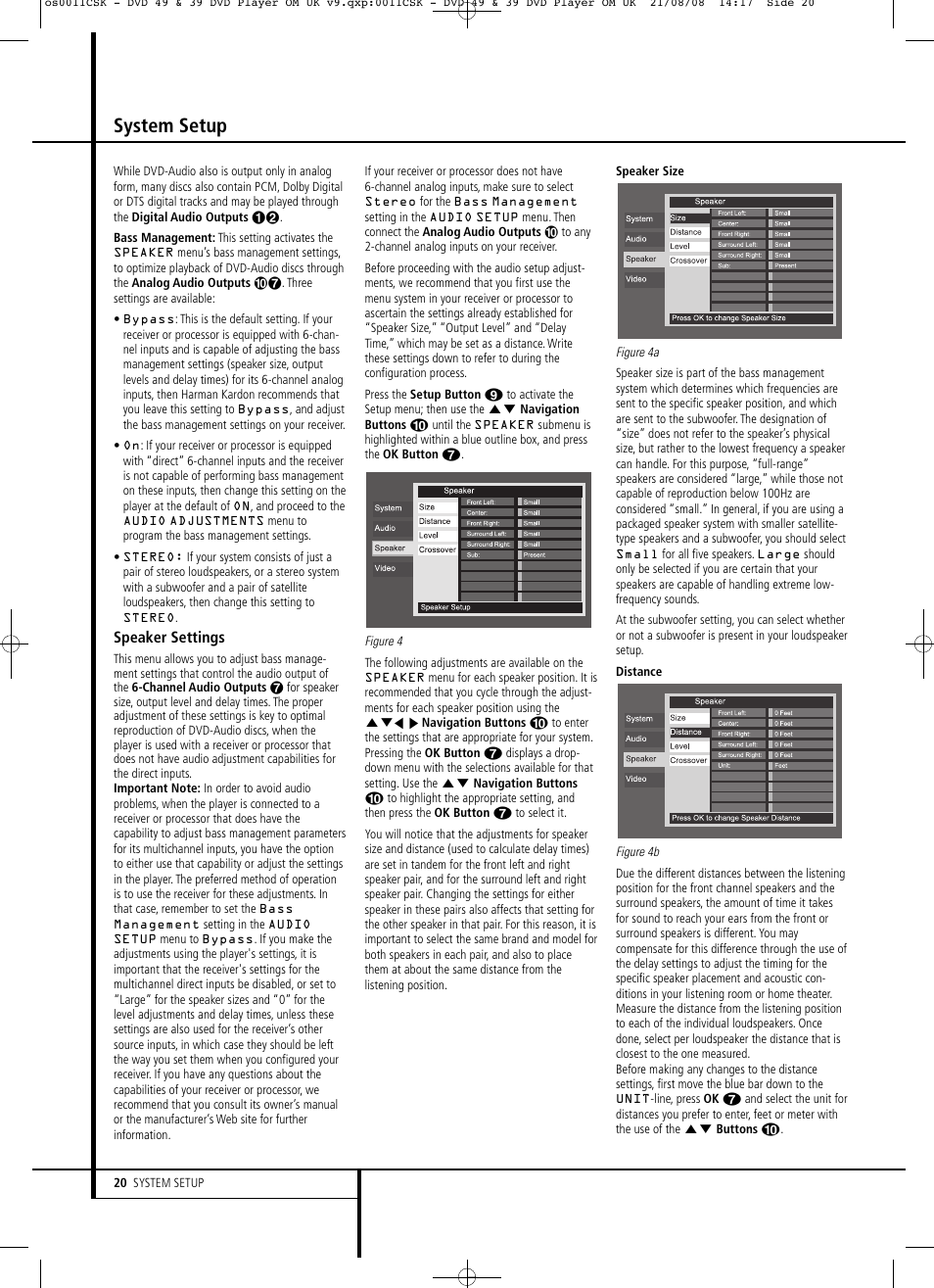 System setup | Harman-Kardon DVD 49 User Manual | Page 20 / 34