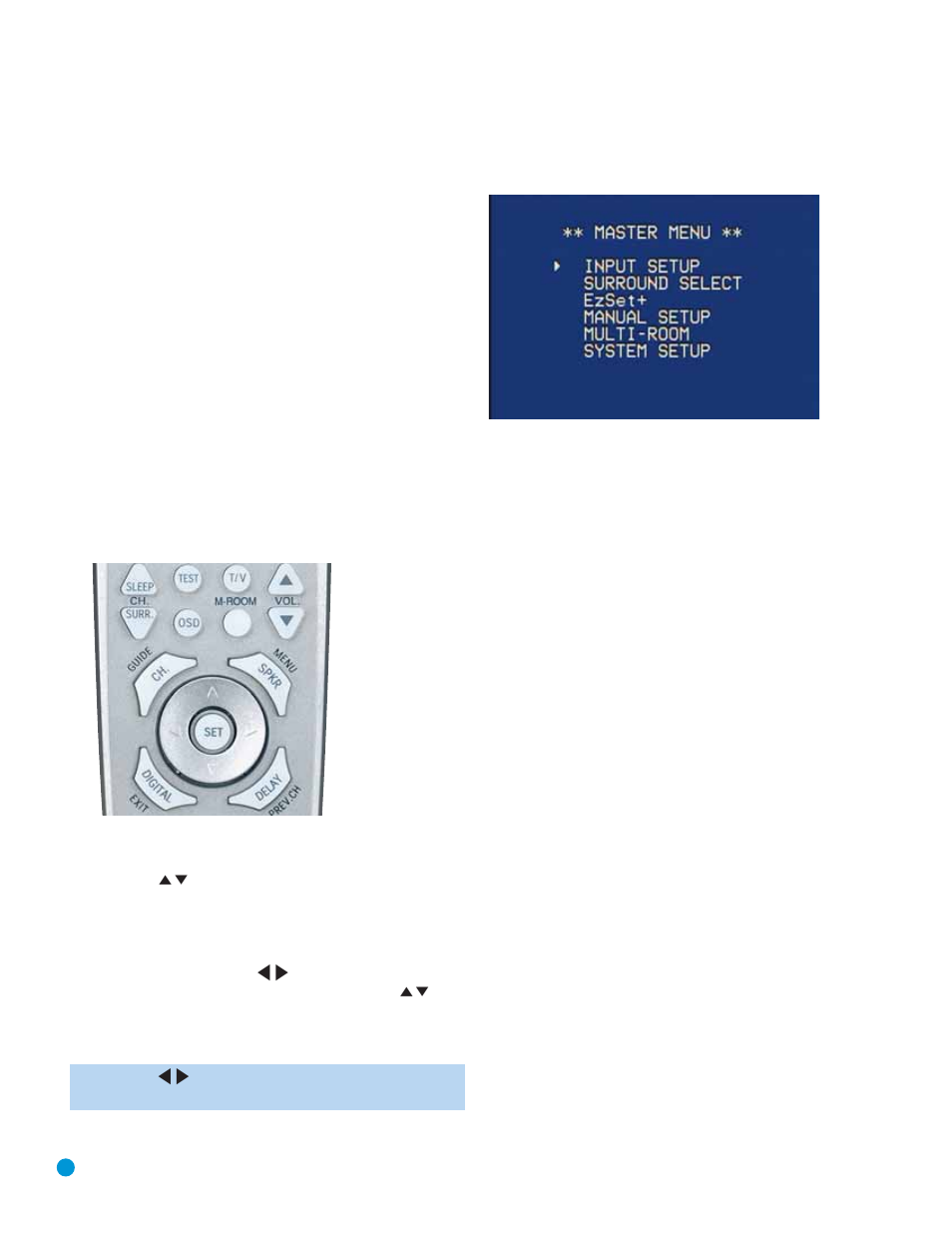 Initial setup, Using the on-screen menu system | Harman-Kardon AVR 245 User Manual | Page 30 / 72