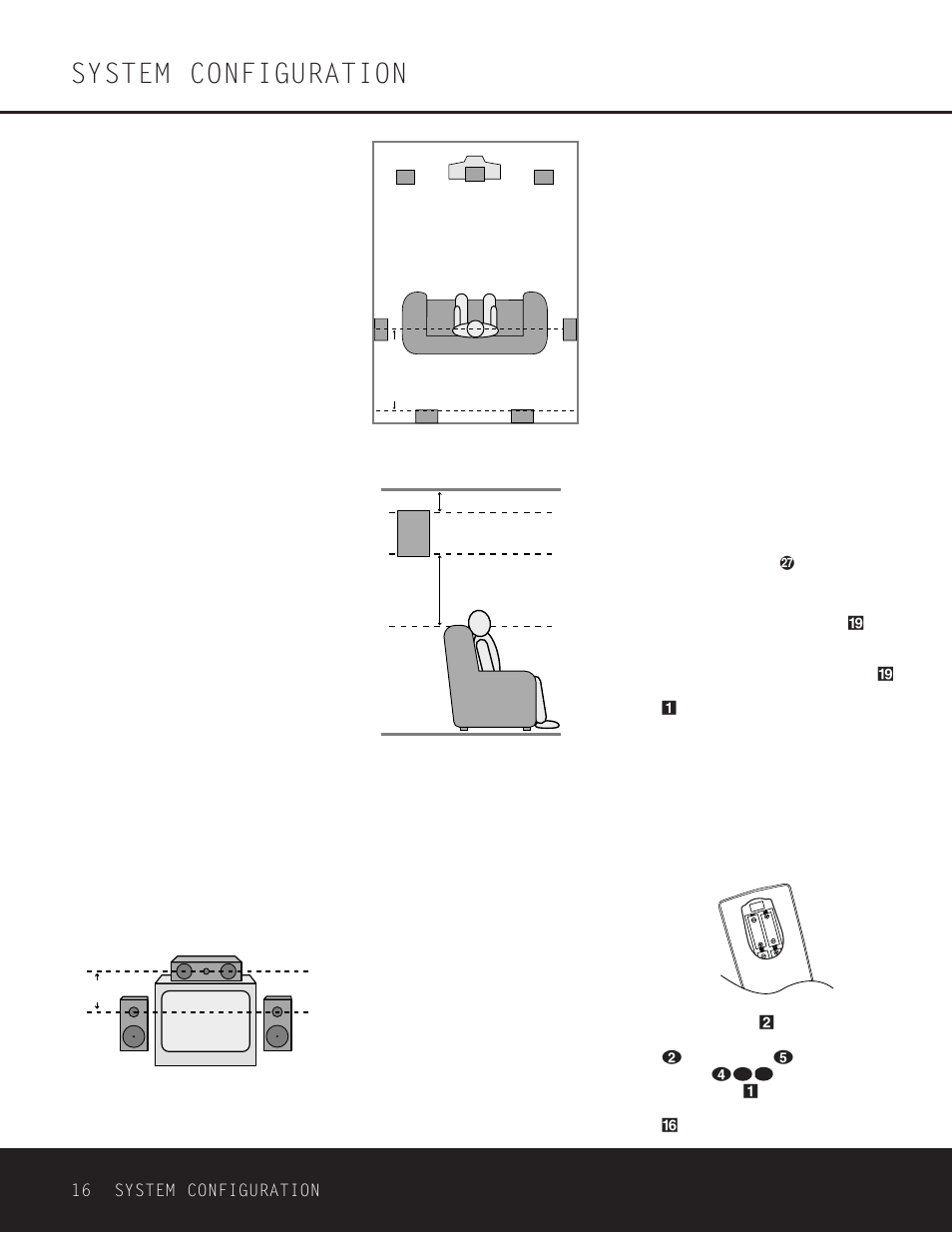 System configuration, 16 system configuration, Speaker placement | Harman-Kardon DPR 1001 User Manual | Page 16 / 44