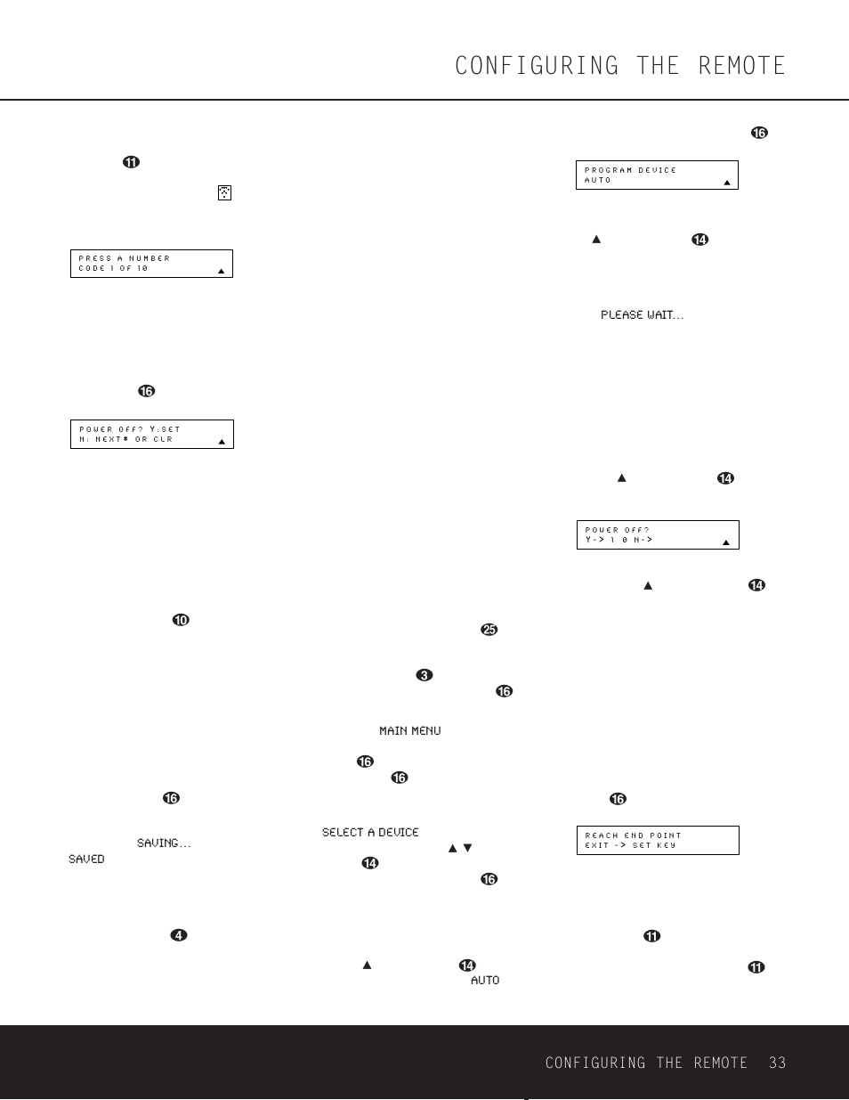 Configuring the remote, Configuring the remote 33, Automatic code entry | Harman-Kardon DPR 1001 User Manual | Page 33 / 44