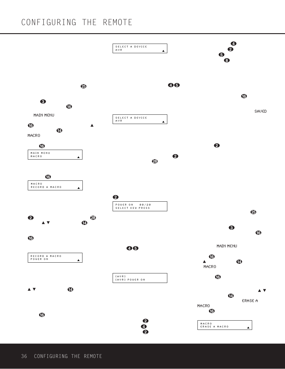 Configuring the remote, 36 configuring the remote | Harman-Kardon DPR 1001 User Manual | Page 36 / 44