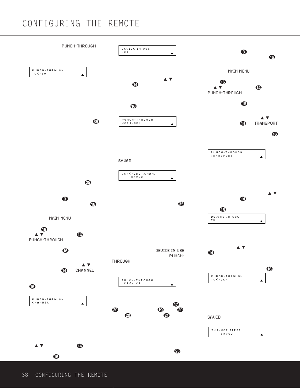 Configuring the remote, 38 configuring the remote | Harman-Kardon DPR 1001 User Manual | Page 38 / 44