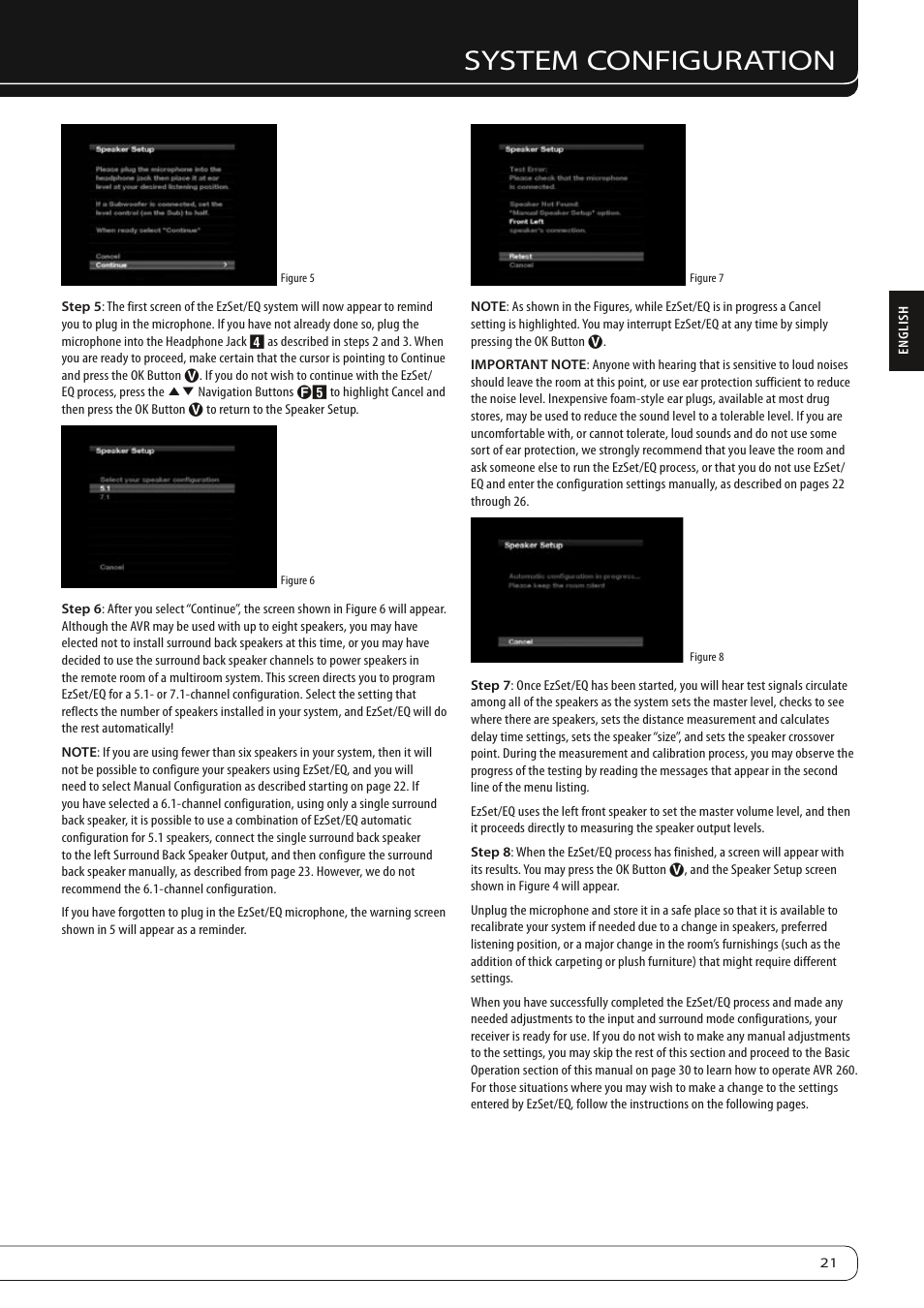 System configuration | Harman-Kardon AVR 260 User Manual | Page 21 / 54