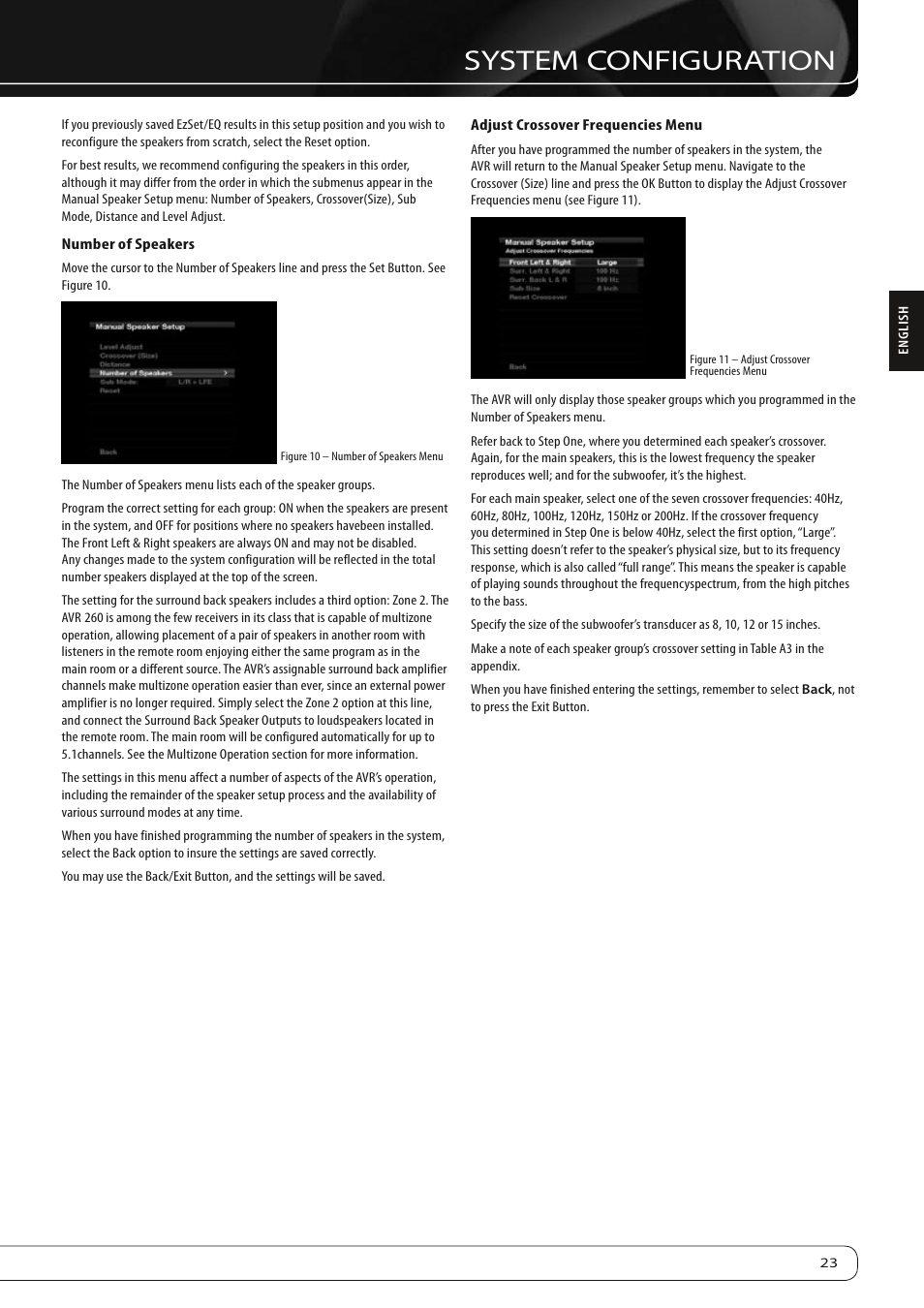 System configuration | Harman-Kardon AVR 260 User Manual | Page 23 / 54