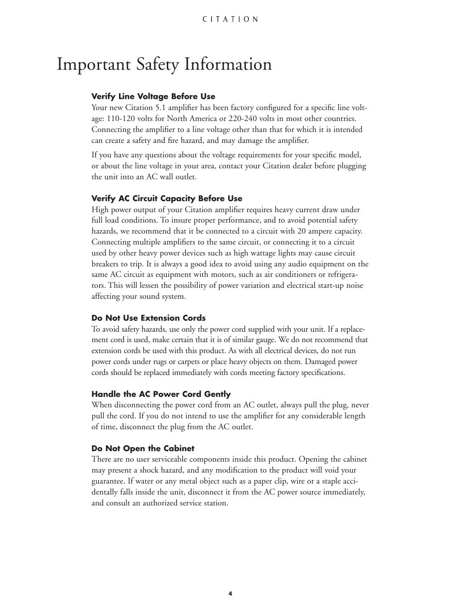 Important safety information | Harman-Kardon CITATION 5.1 User Manual | Page 4 / 24