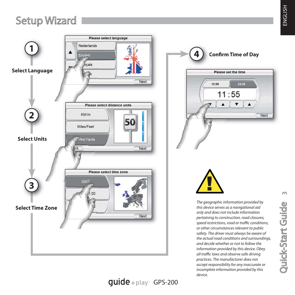 Setup wizard, Qu ic k- s ta rt g u id e quick -star t guide | Harman-Kardon GPS-200GSEC User Manual | Page 3 / 12