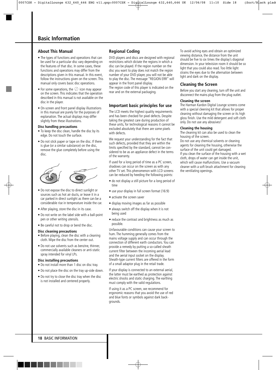 Basic information | Harman-Kardon DIGITAL LOUNGE 640 User Manual | Page 18 / 54