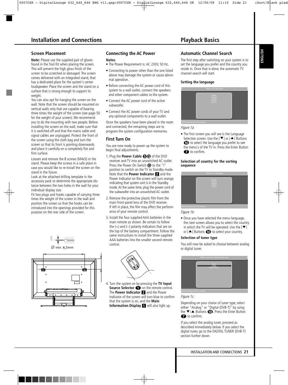 Installation and connections playback basics | Harman-Kardon DIGITAL LOUNGE 640 User Manual | Page 21 / 54