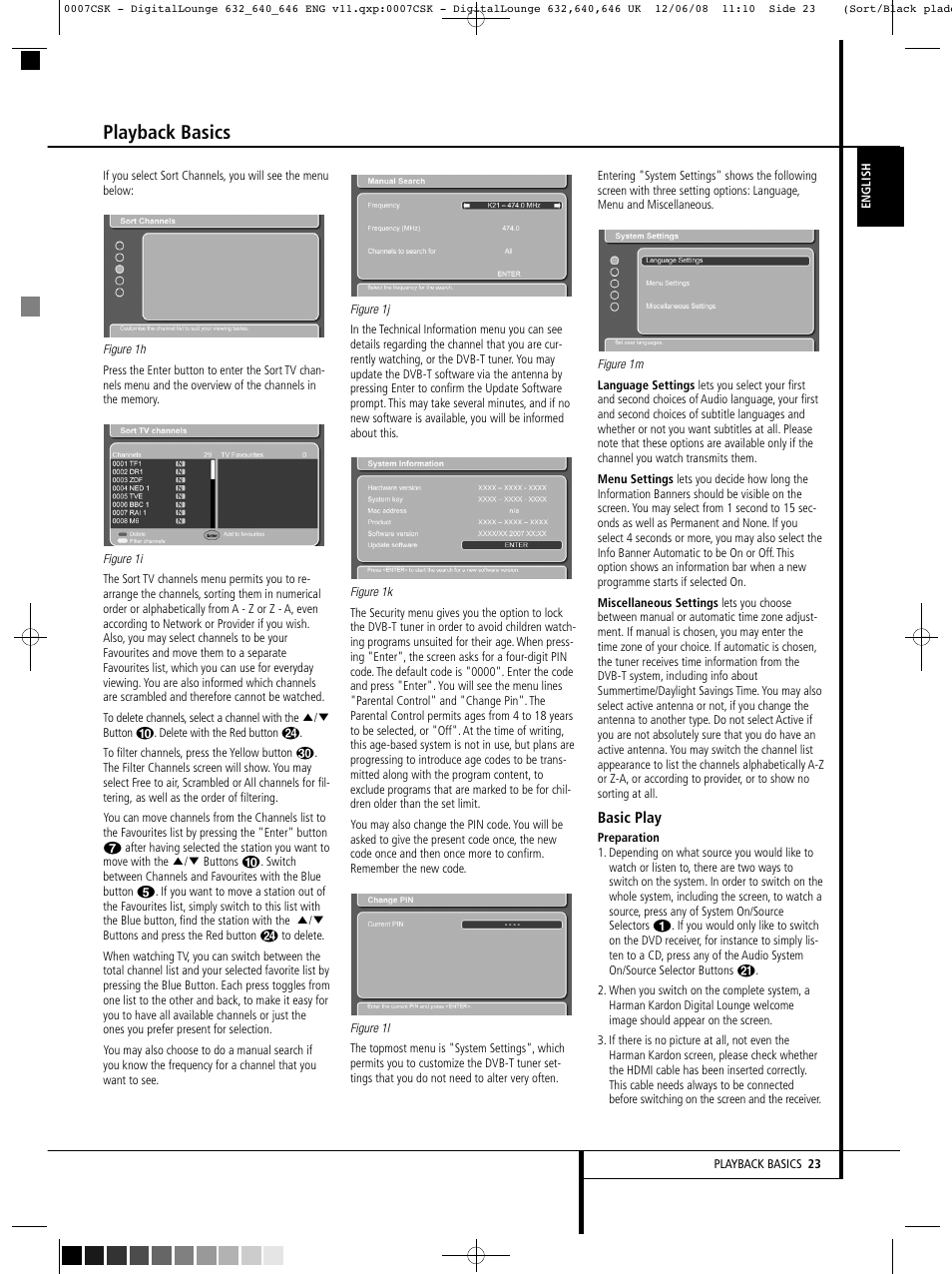 Playback basics | Harman-Kardon DIGITAL LOUNGE 640 User Manual | Page 23 / 54