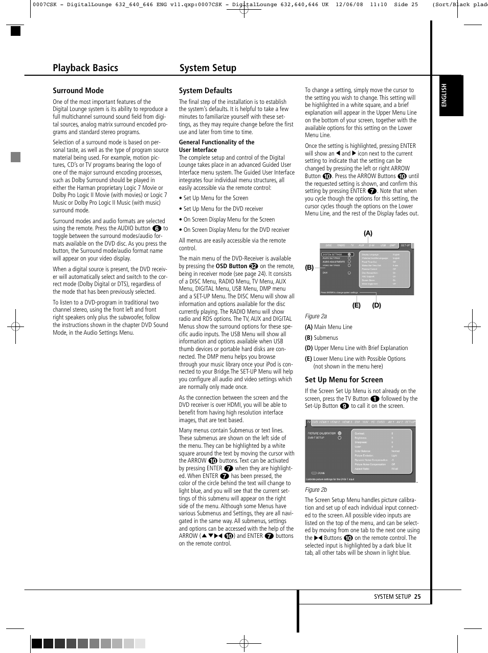 Playback basics system setup | Harman-Kardon DIGITAL LOUNGE 640 User Manual | Page 25 / 54