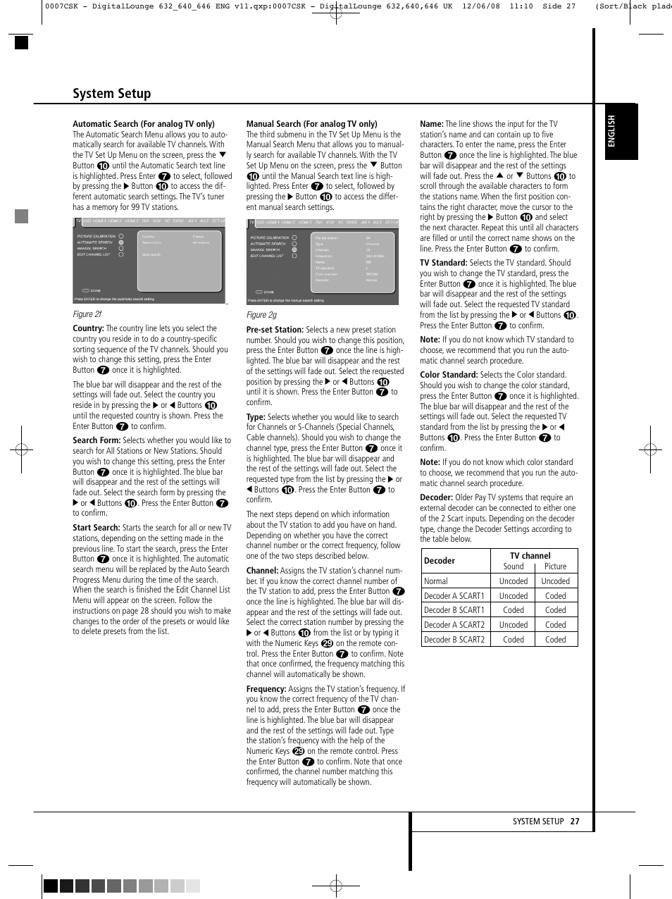 System setup | Harman-Kardon DIGITAL LOUNGE 640 User Manual | Page 27 / 54