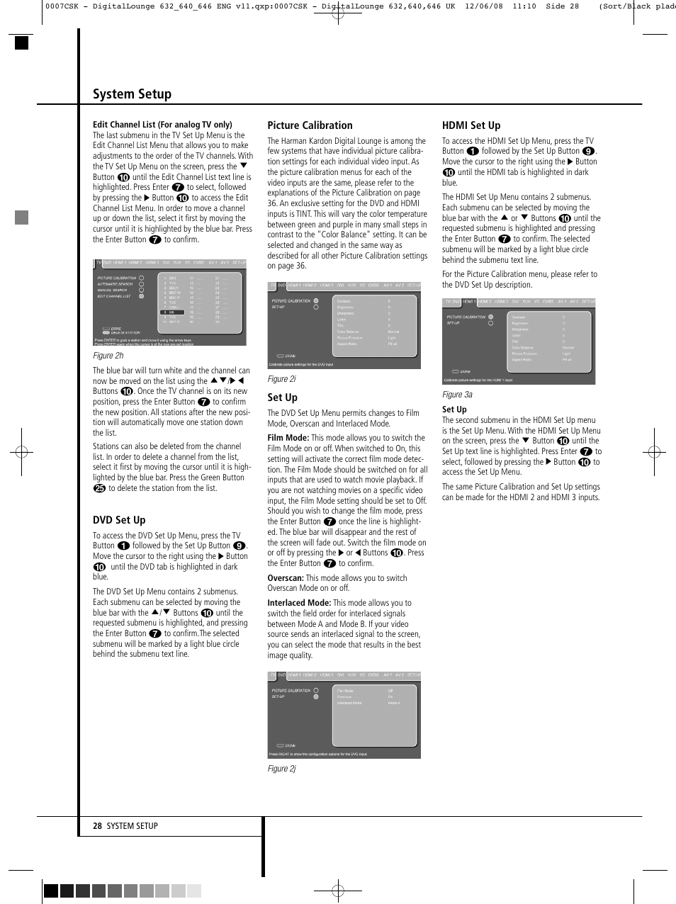 System setup | Harman-Kardon DIGITAL LOUNGE 640 User Manual | Page 28 / 54