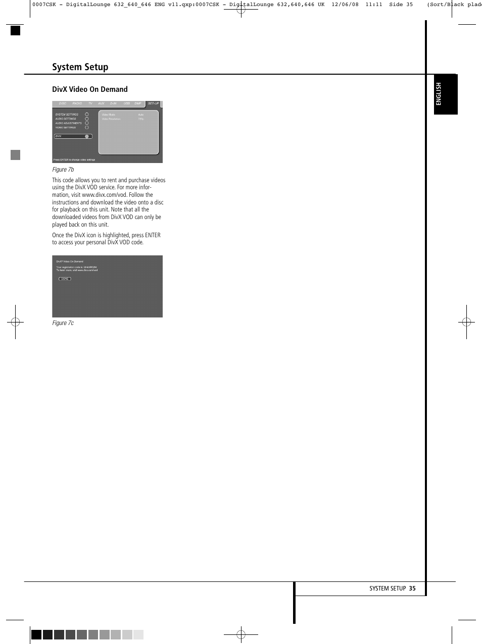 System setup | Harman-Kardon DIGITAL LOUNGE 640 User Manual | Page 35 / 54