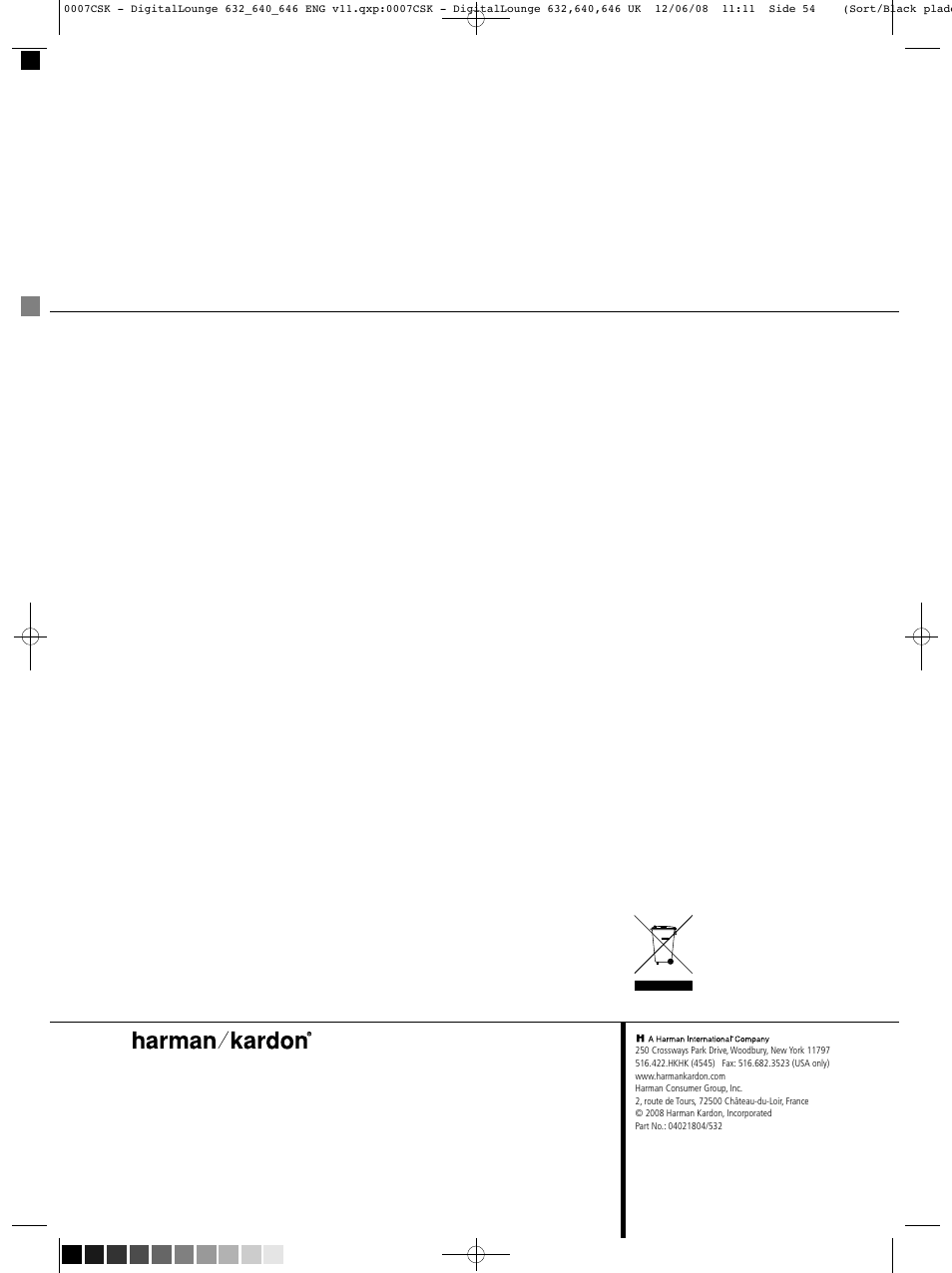 Harman-Kardon DIGITAL LOUNGE 640 User Manual | Page 54 / 54