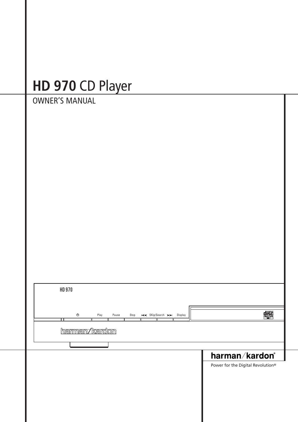 Harman-Kardon HD 970 User Manual | 16 pages