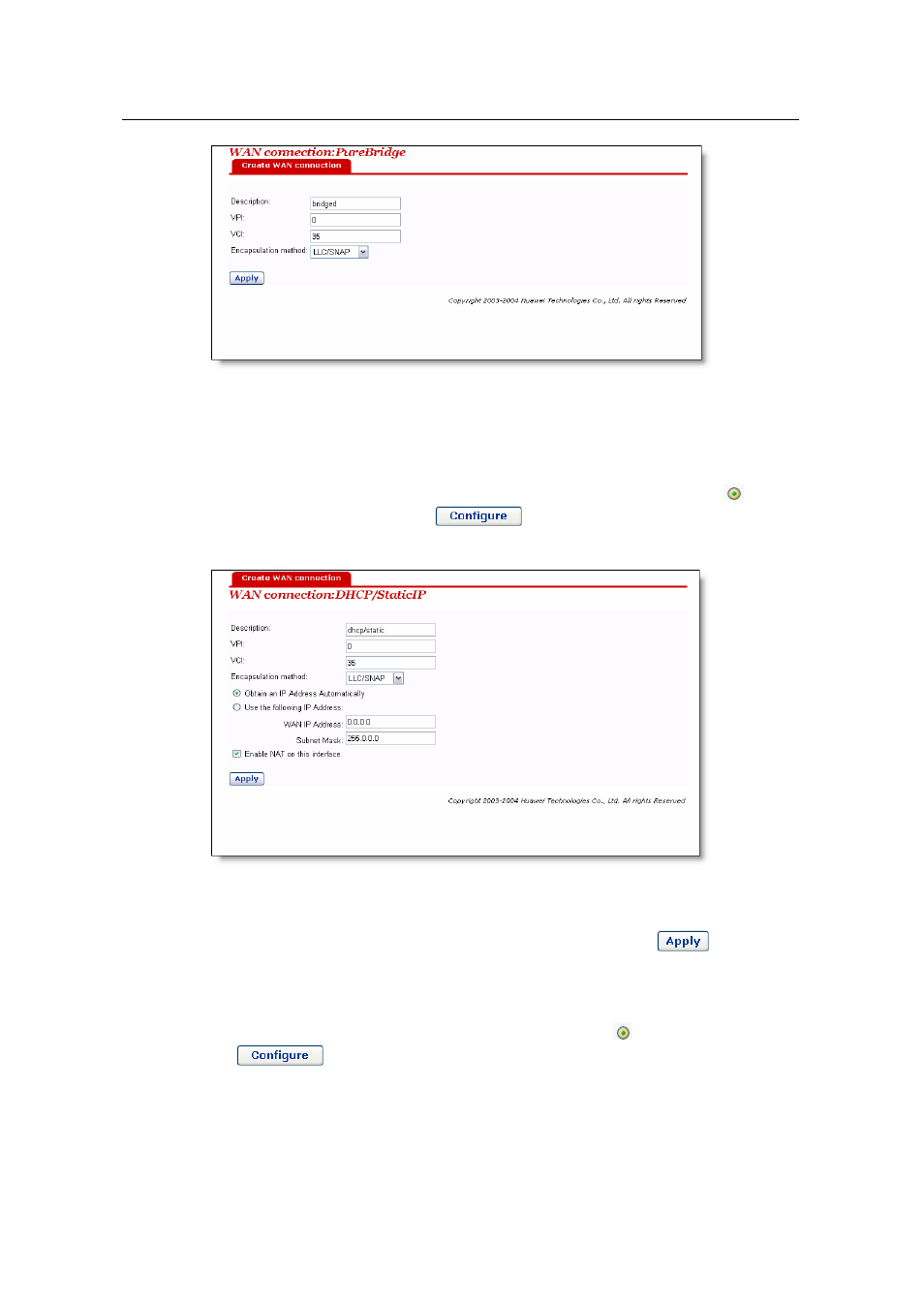 3 dhcp/staticip, 4 ipoa | Huawei ADSL2+Broadband Router Aolynk DR814 User Manual | Page 65 / 77