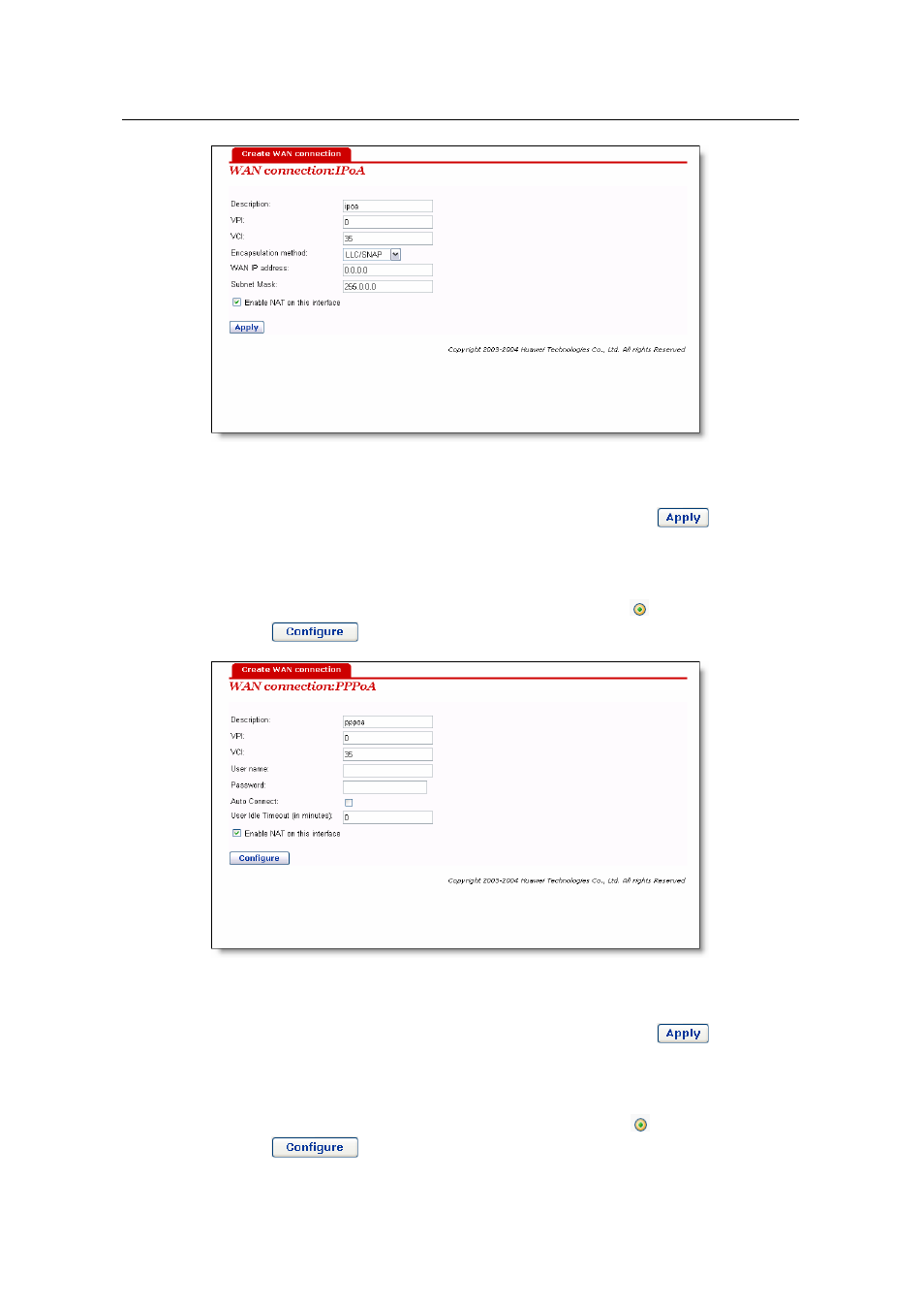 5 pppoa, 6 pppoe | Huawei ADSL2+Broadband Router Aolynk DR814 User Manual | Page 66 / 77