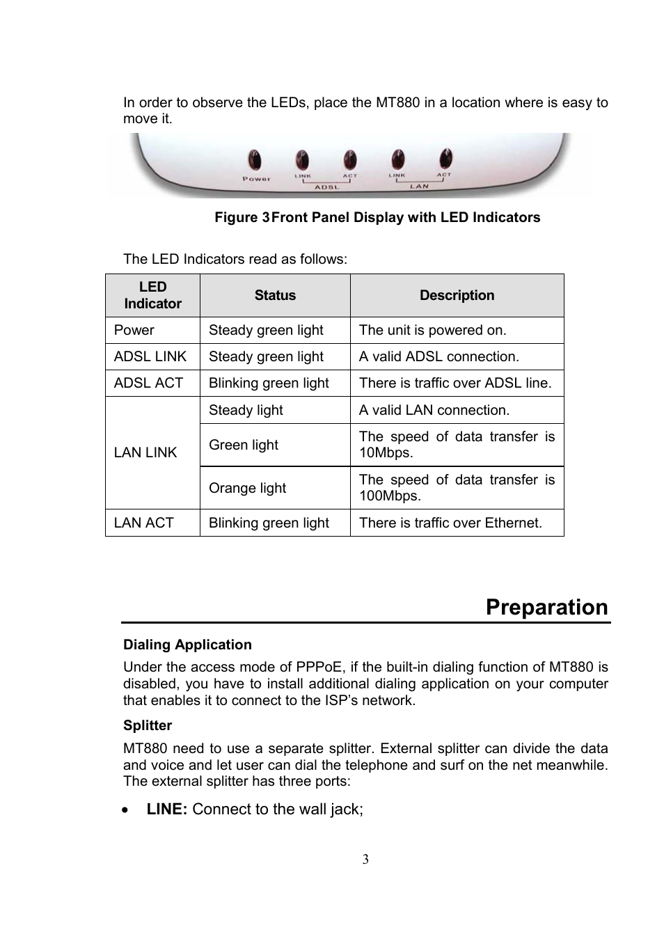 Preparation | Huawei SmartAX MT880 User Manual | Page 6 / 16