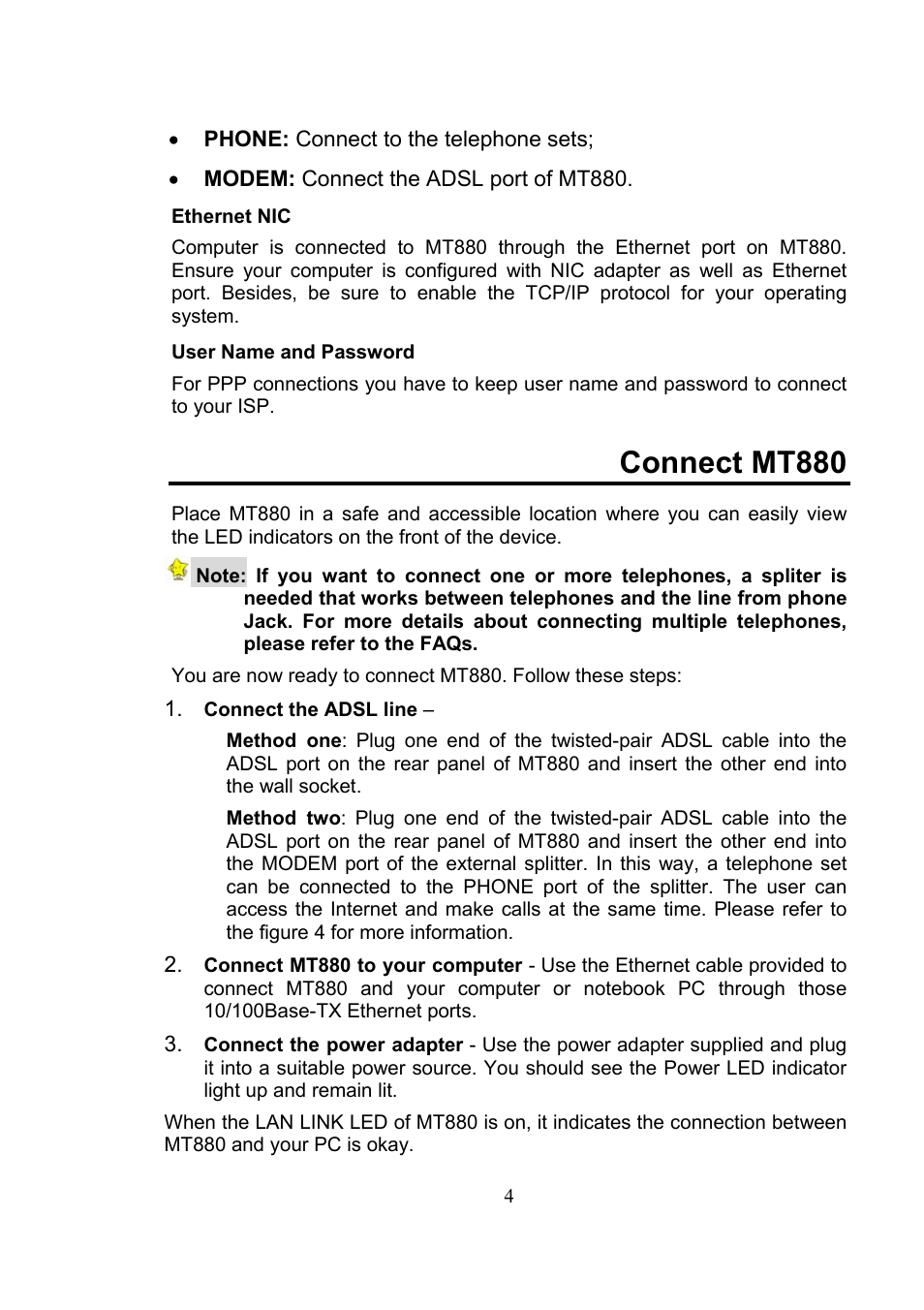 Connect mt880 | Huawei SmartAX MT880 User Manual | Page 7 / 16