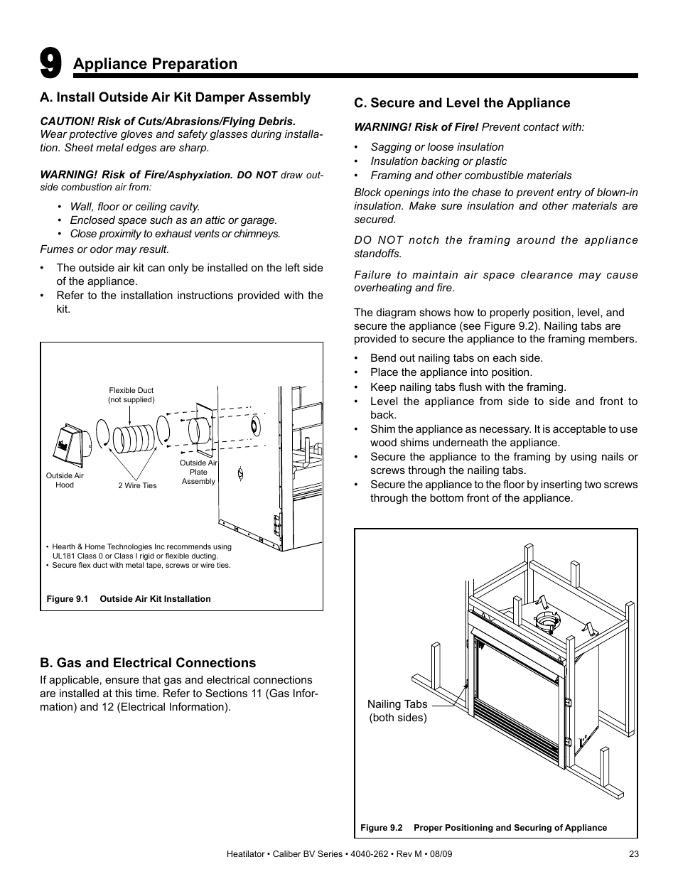 Appliance preparation | Heatiator CB4842IR User Manual | Page 23 / 40