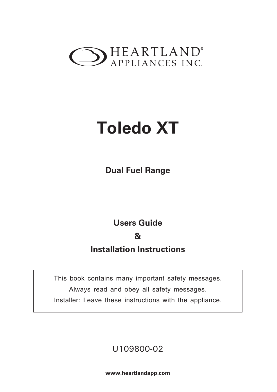 Heartland Toledo XT User Manual | 48 pages