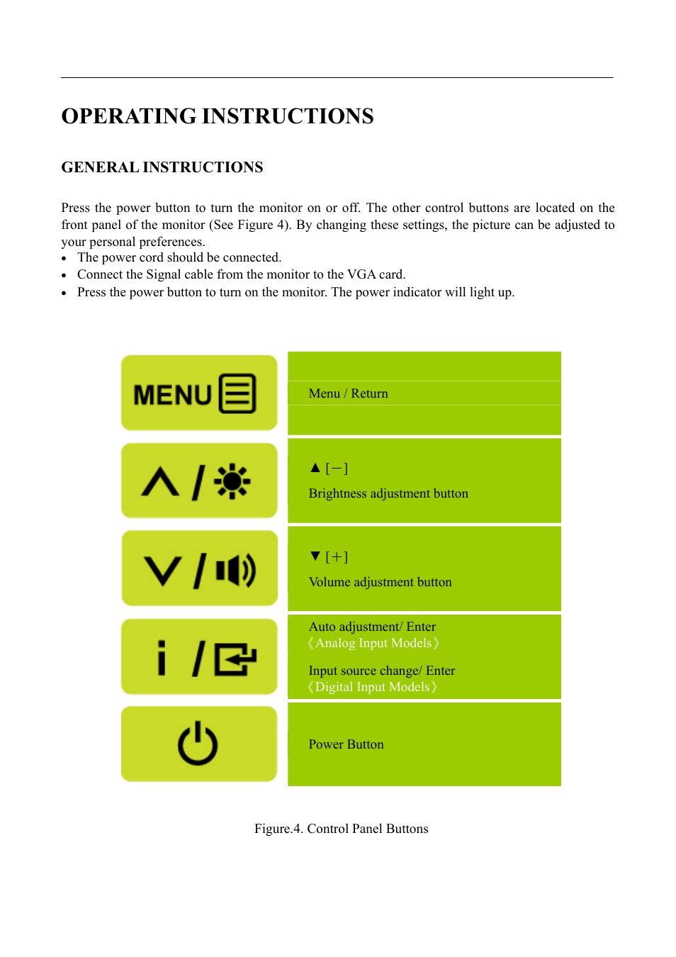 Operating instructions, General instructions | HANNspree LCD Monitor HF255 User Manual | Page 12 / 23