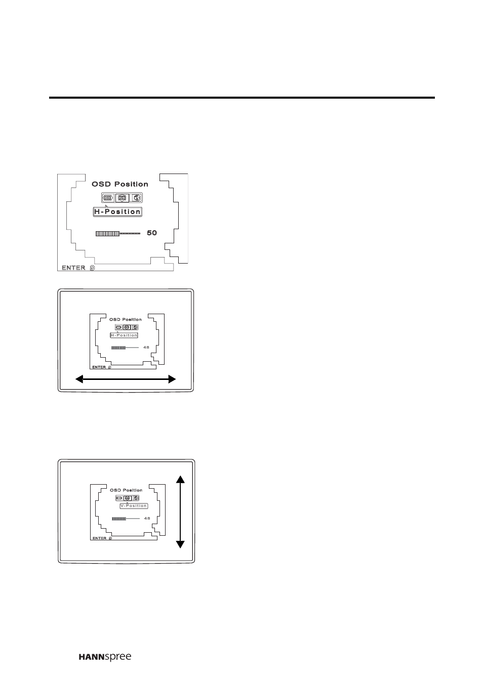 Osd position, Horizontal position 1, Vertical position 1 | The following options are available | HANNspree F651-12A1 User Manual | Page 51 / 62