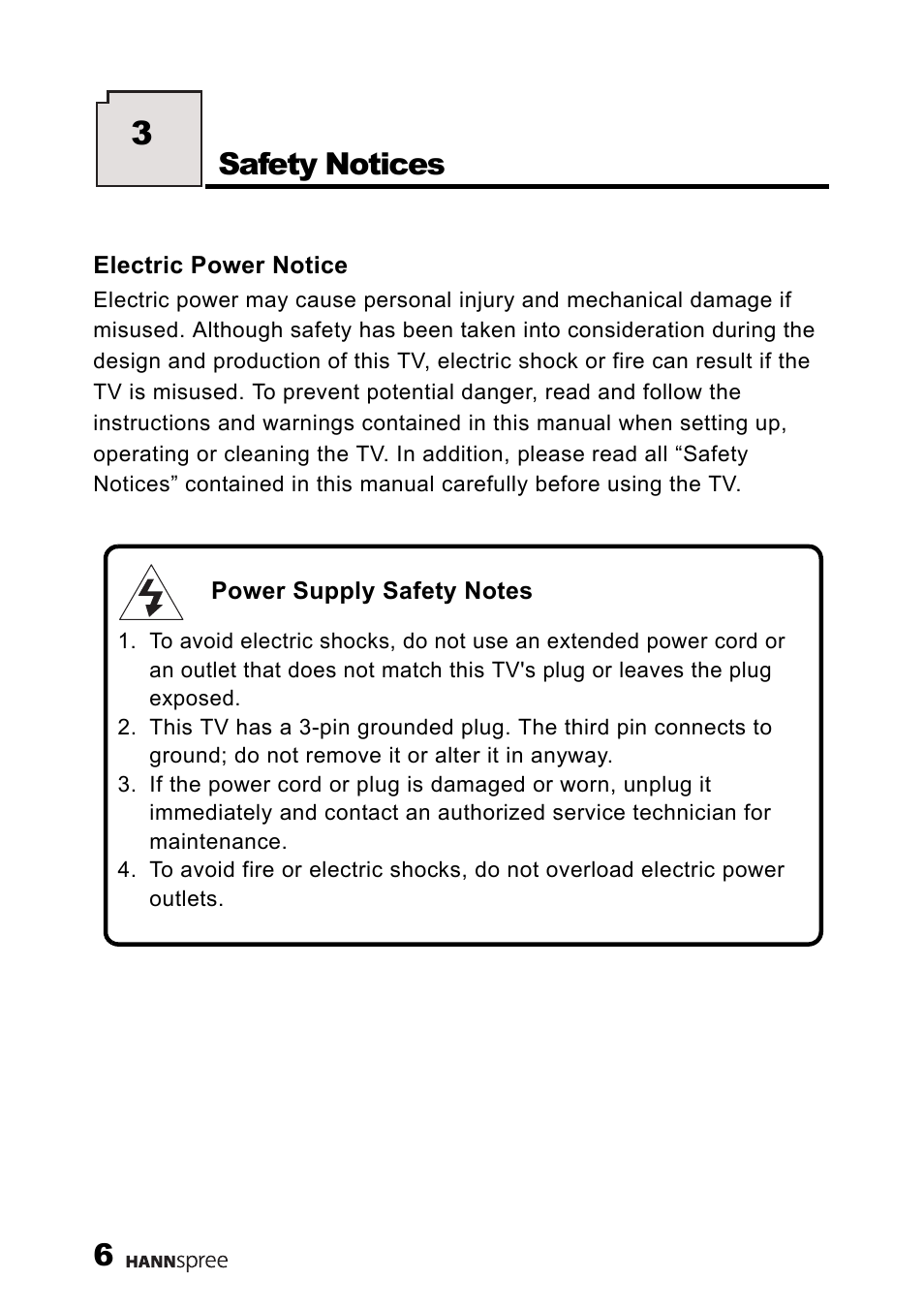 Safety notices | HANNspree HANNSrobby User Manual | Page 7 / 63