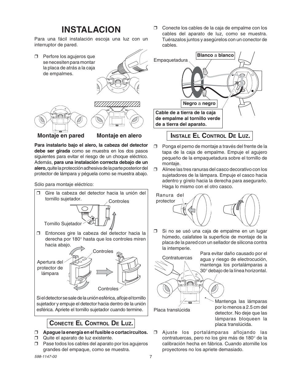Instalacion | Heath Zenith SL-9526 User Manual | Page 7 / 16
