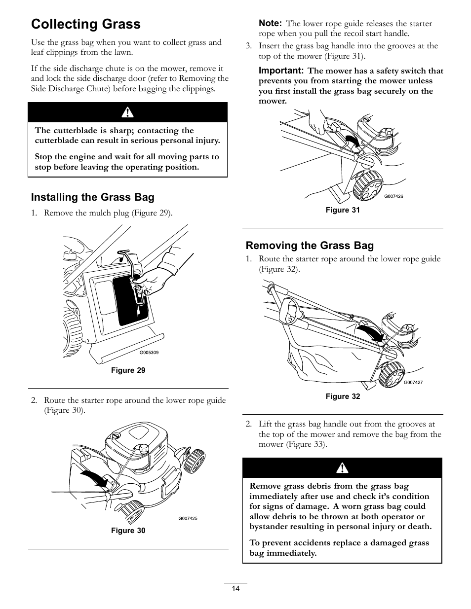 Collecting grass | Hayter Mowers R53S and R53A Recycling Mower 111-2842 Rev B User Manual | Page 14 / 28