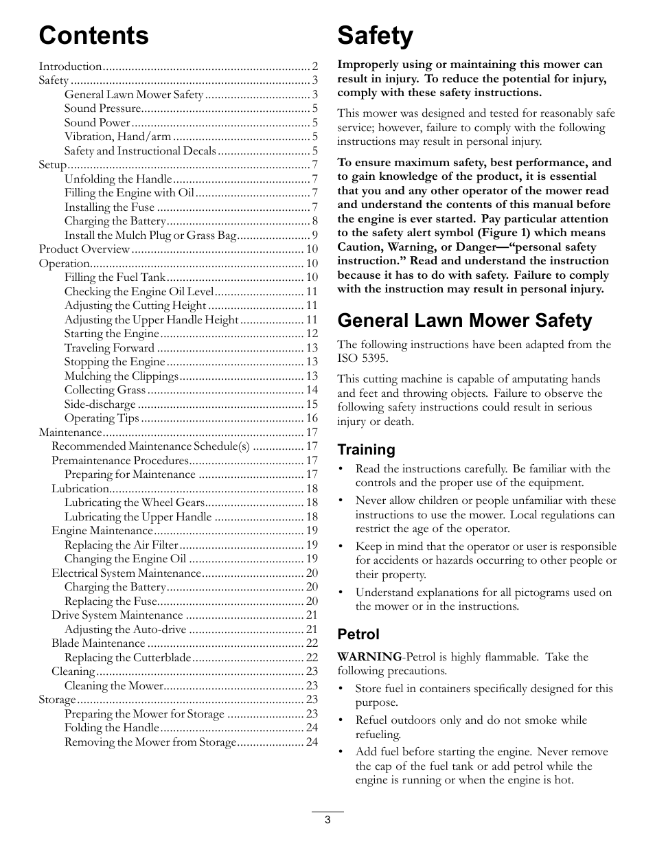 Hayter Mowers R53S and R53A Recycling Mower 111-2842 Rev B User Manual | Page 3 / 28