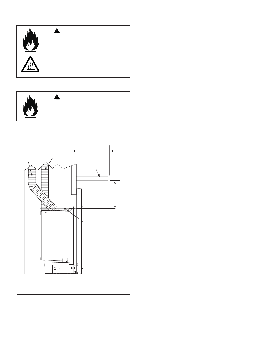 Warning, B. clearances | Heat & Glo Fireplace MTL-INSERT User Manual | Page 7 / 40