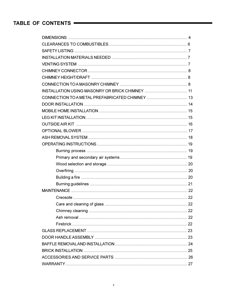 Heat & Glo Fireplace WS-250 User Manual | Page 3 / 27