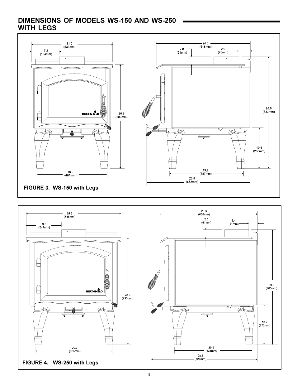 Heat & Glo Fireplace WS-250 User Manual | Page 5 / 27