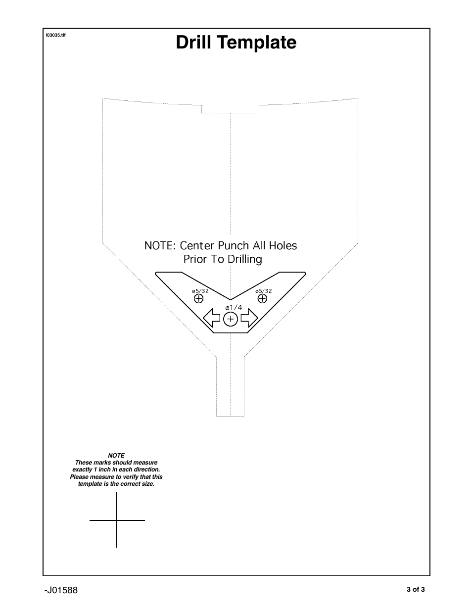 Drill template | Harley-Davidson BFR550 User Manual | Page 3 / 3