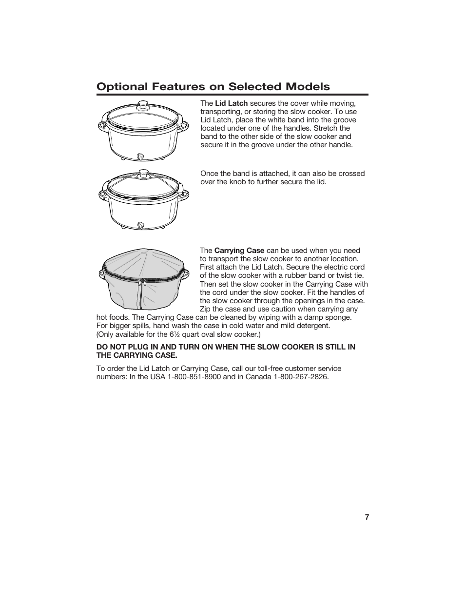 Optional features on selected models | Hamilton Beach 840056100 User Manual | Page 7 / 8