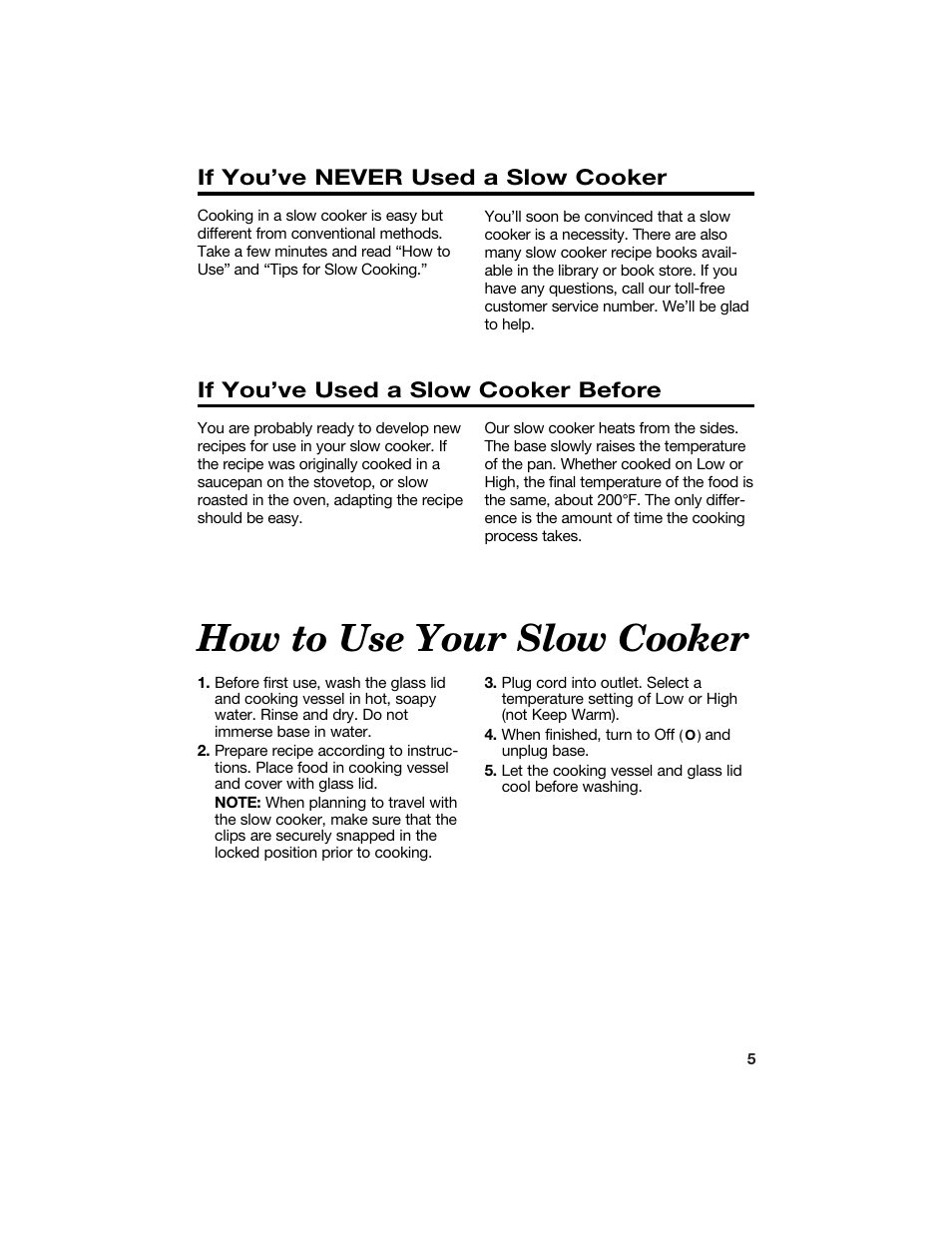 How to use your slow cooker, If you’ve used a slow cooker before, If you’ve never used a slow cooker | Hamilton Beach 840133300 User Manual | Page 5 / 13