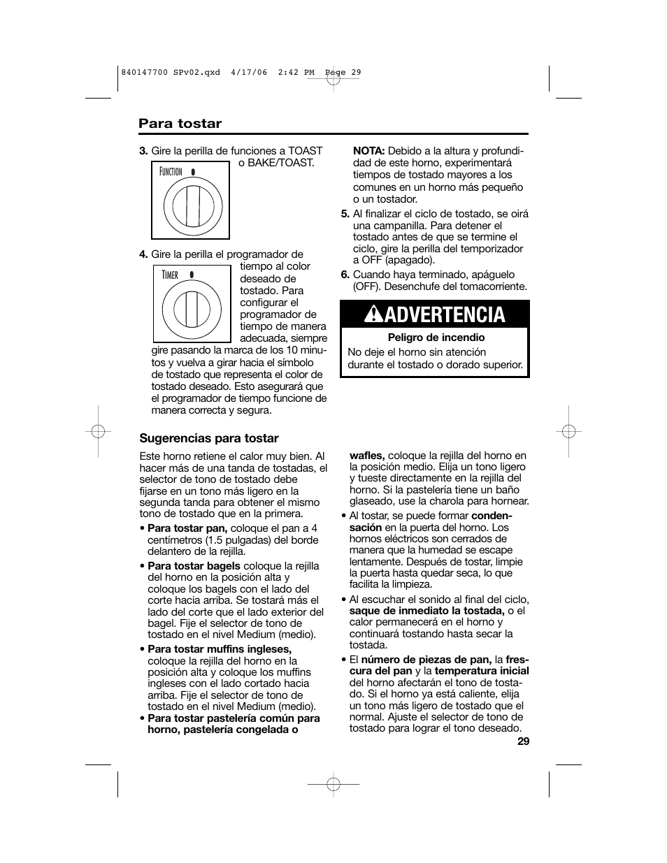 W advertencia | Hamilton Beach 31180 User Manual | Page 29 / 36