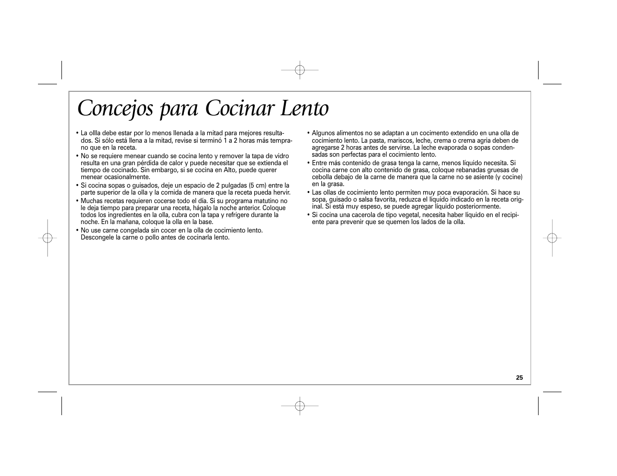 Concejos para cocinar lento | Hamilton Beach 33041 User Manual | Page 25 / 32