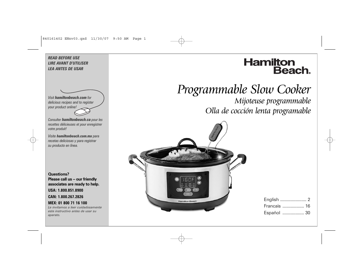 Hamilton Beach 840161402 User Manual | 44 pages