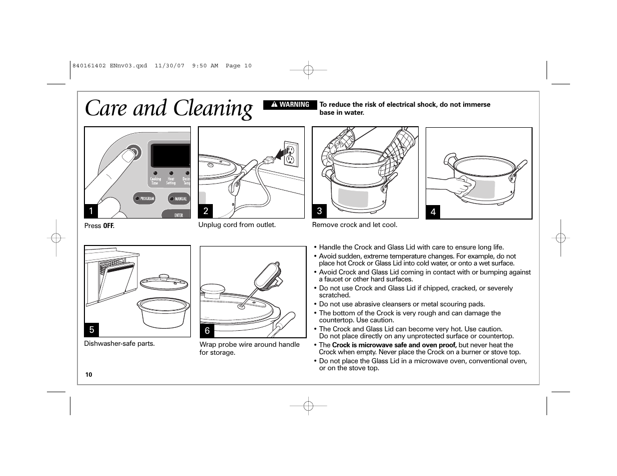 Care and cleaning | Hamilton Beach 840161402 User Manual | Page 10 / 44