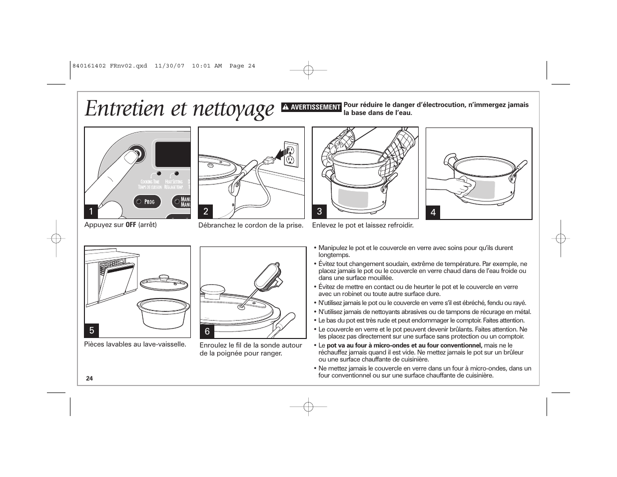 Entretien et nettoyage | Hamilton Beach 840161402 User Manual | Page 24 / 44