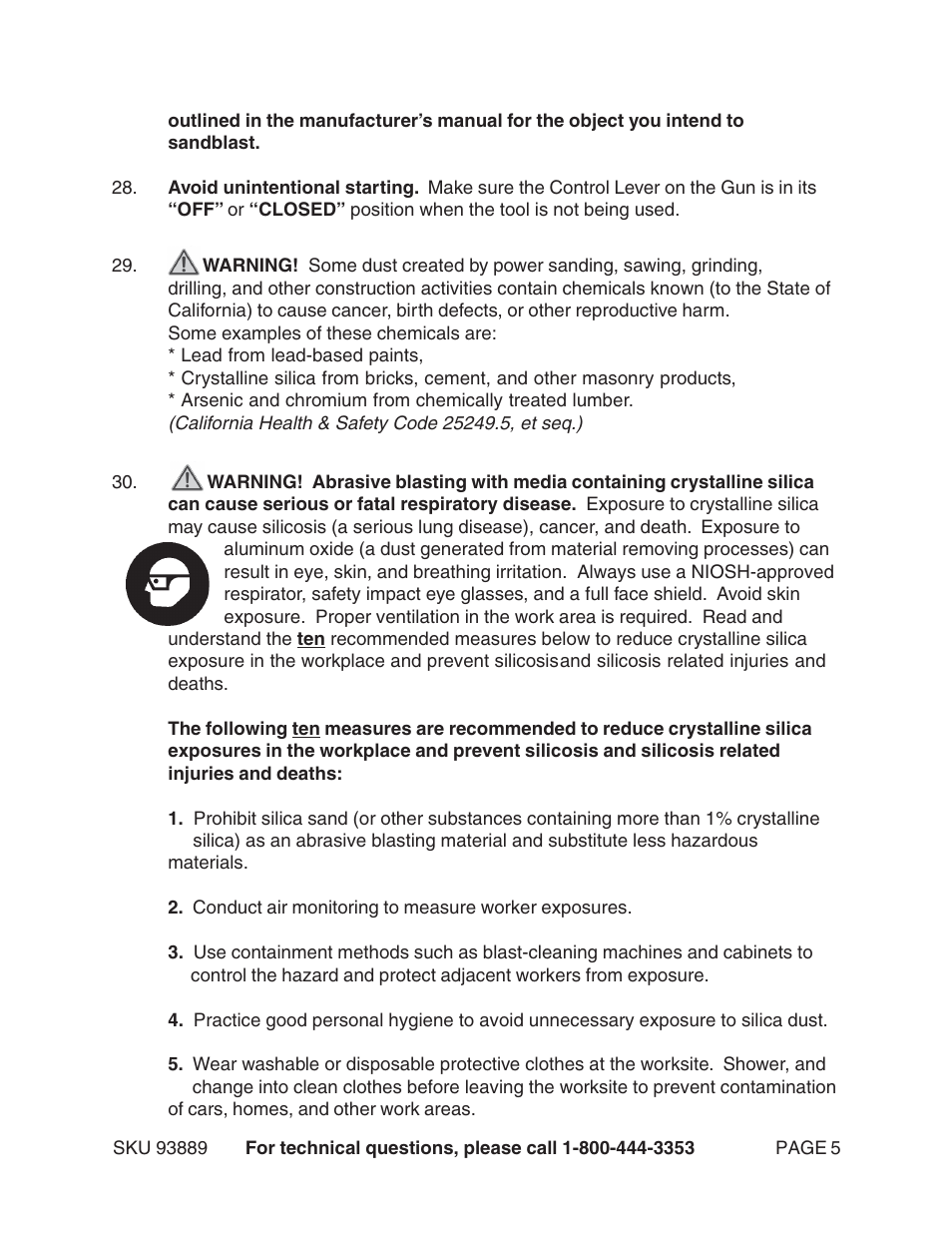 Harbor Freight Tools 93889 User Manual | Page 5 / 16