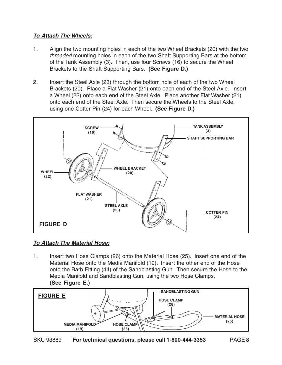 Threaded, Figure d, Figure e | Harbor Freight Tools 93889 User Manual | Page 8 / 16