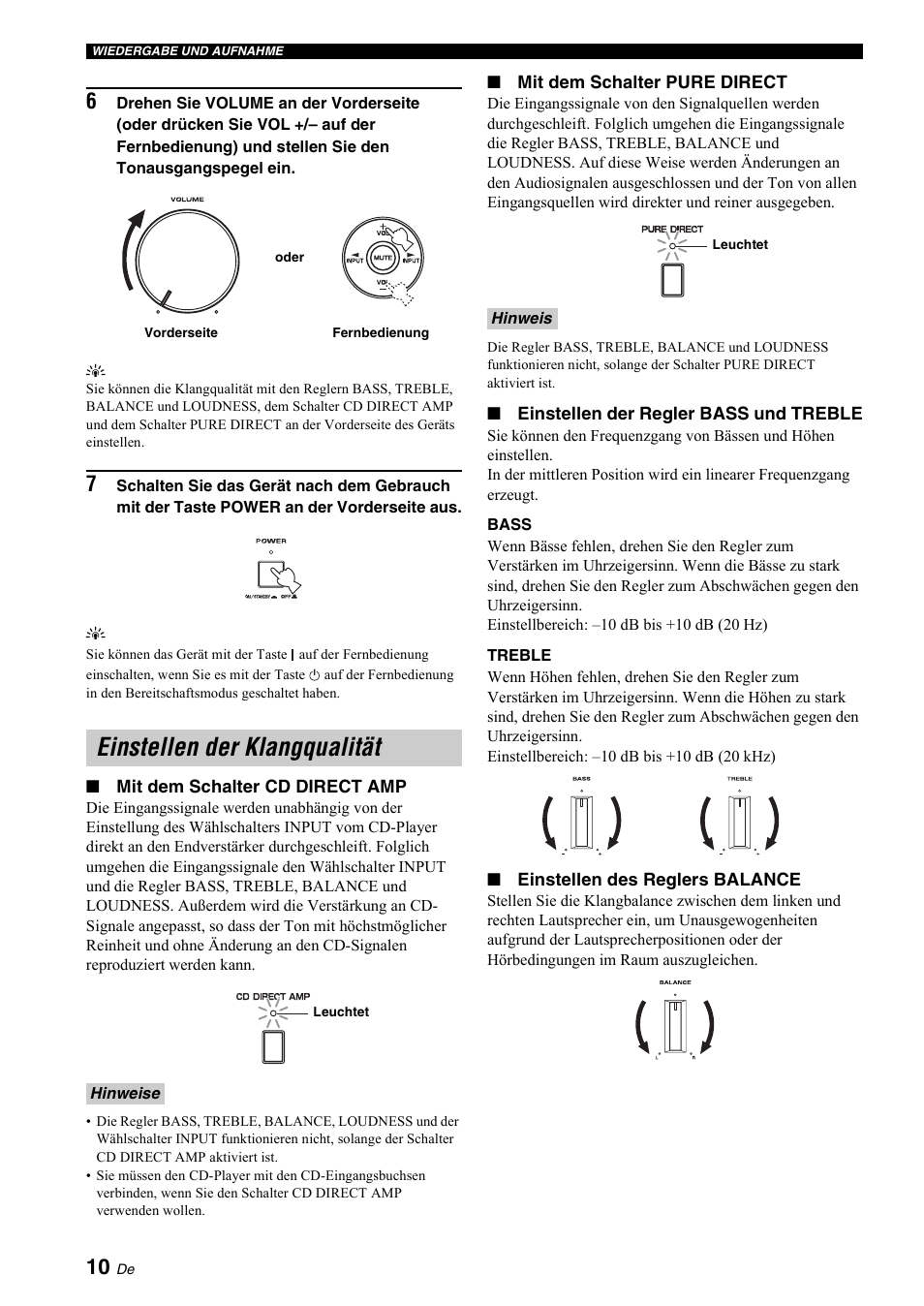 Einstellen der klangqualität, Seite 10, F seite 10 | Yamaha A-S700 User Manual | Page 48 / 144