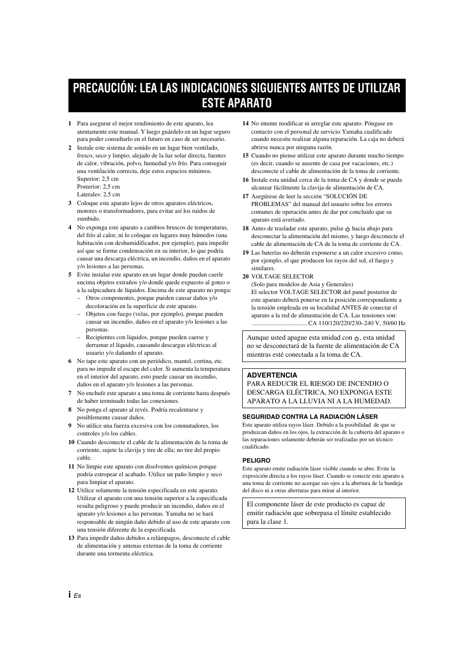 Español | Yamaha CD-S300 User Manual | Page 64 / 108